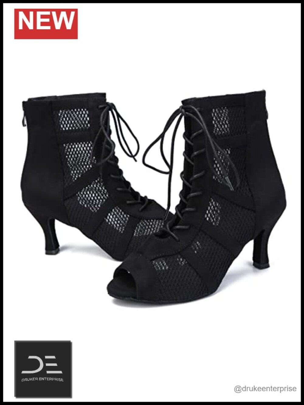 Women's Satin Dance Heels 3 Inch Latin Ballroom Boots Comfortable